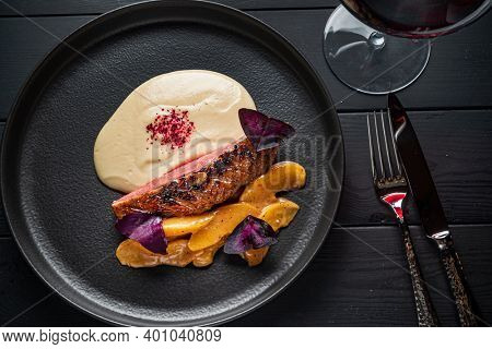 grlled duck with celery puree