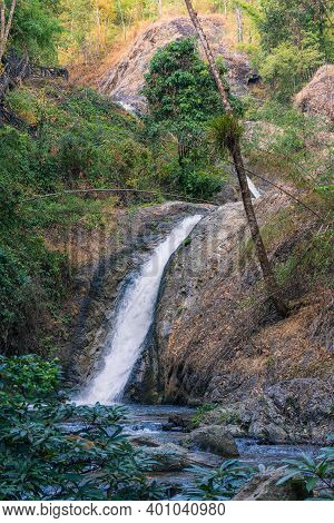 Chae Son Waterfall At Chae Son Nation Park, Lampang Thailand - Beautiful Waterfall Landscape.