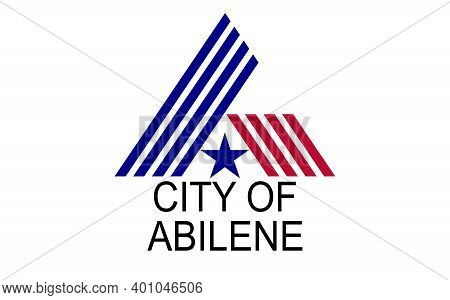 The Flag Of The City In Texas Of Abilene With State Star