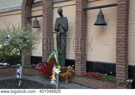 Kiev, Ukraine, April 26, 2011 National Museum Chernobyl. Sculptural Composition Hope For The Future