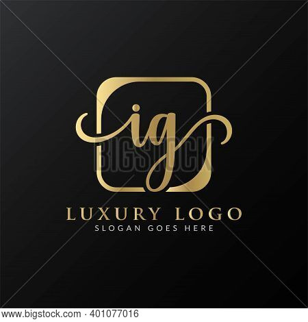 Initial Ig Letter Logo Design Vector Template. Abstract Luxury Letter Ig Logo Design