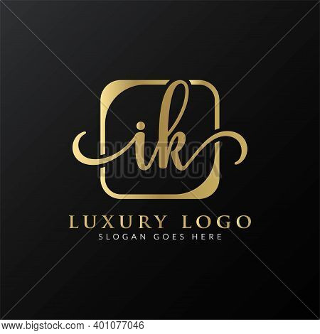 Initial Ik Letter Logo Design Vector Template. Abstract Luxury Letter Ik Logo Design
