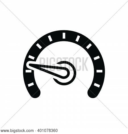 Black Solid Icon For Slow Unhurried Stilly Accelerate Speed Gauge Speedometer Indicator Test Control