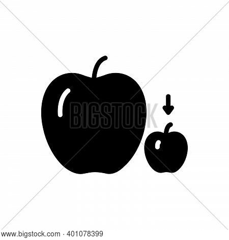 Black Solid Icon For Small Little Small-scale Mini Minor Apple Healthy Fruit Organic