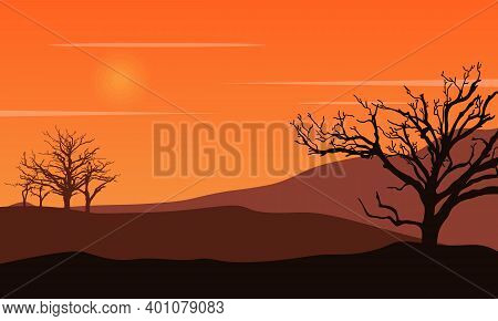 Soothing Scenery At Sunset In The Afternoon. City Vector