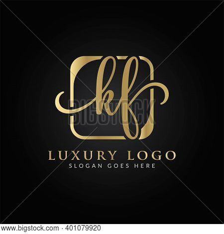 Linked Letter Kf Logo Design Vector Template. Creative Abstract Kf Luxury Logo Design Vector Illustr