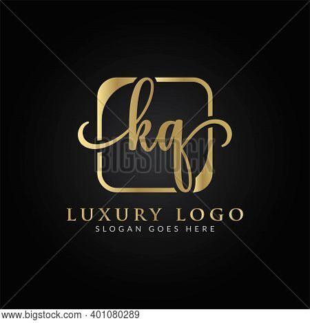 Linked Letter Kq Logo Design Vector Template. Creative Abstract Kq Luxury Logo Design Vector Illustr