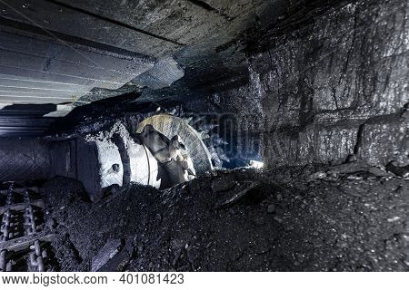 Extraction Of Coal By Underground Method. Coal Shearer.