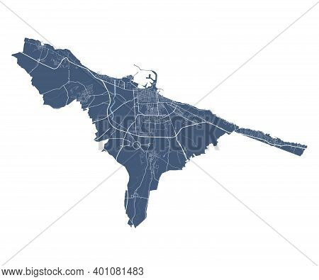 Bari Map. Detailed Vector Map Of Bari City Administrative Area. Cityscape Poster Metropolitan Aria V