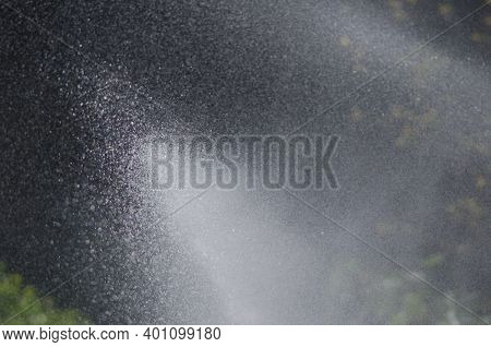 Water Jet In A Potatoes Cultivation. Agulo. La Gomera. Canary Islands. Spain.