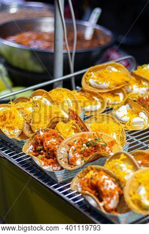 Close Up Thai Crispy Pancake (khanom Buang)