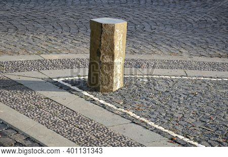 Basalt Hexagonal Natural Column Created By The Gradual Solidification Of Lava, Is Used In The City A