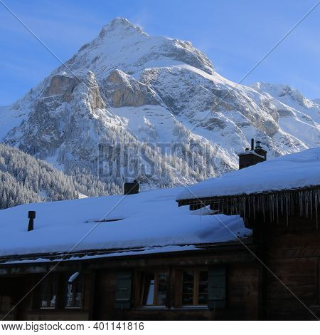 Mount Spitzhorn Seen From Gsteig Bei Gstaad.