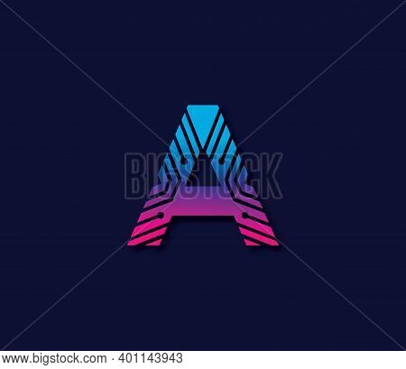 A Alphabet Technology Modern Logo Design Concept