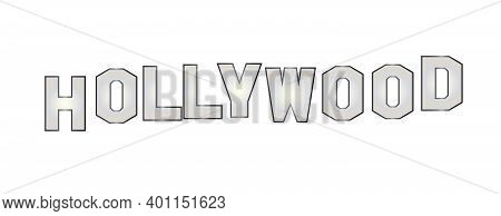 Letters Spelling Out The Word Hollywood Isolated Over A White Background
