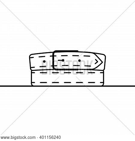 Belt Outline Icon. Vector Linear Icon Of A Leather Belt. Black And White Simple Illustration Of A Ro