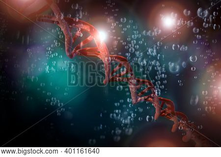 Abstract Dna Strand Double Helix Genetics 3d Illustration