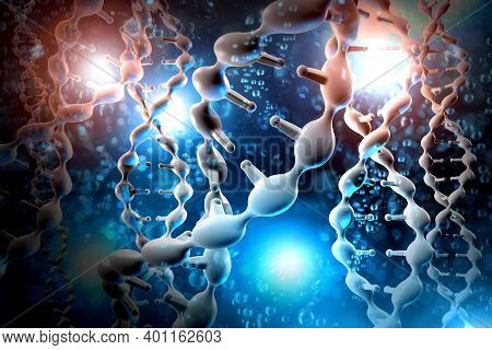 Abstract Dna Strand Double Helix Genetics 3d Illustration