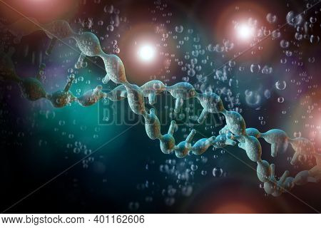 Abstract Dna Strand Double Helix Genetics 3d Illustration