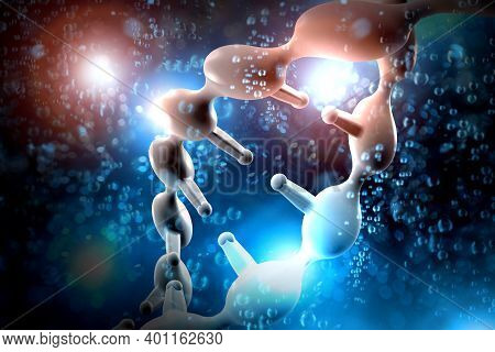 Abstract Dna Strand Double Helix Genetics 3d Illustration