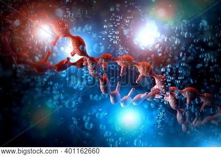Abstract Dna Strand Double Helix Genetics 3d Illustration