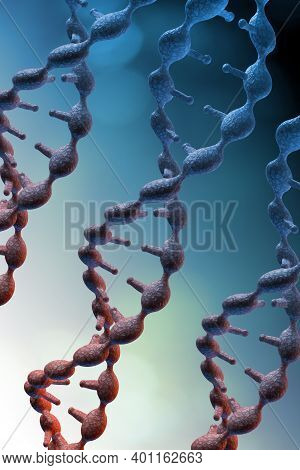 Abstract Dna Strand Double Helix Genetics 3d Illustration