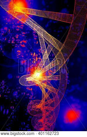 Abstract Dna Strand Double Helix Genetics 3d Illustration