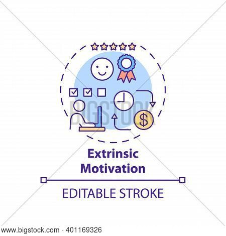 Extrinsic Motivation Concept Icon. Motivation Type Idea Thin Line Illustration. Reward-driven Behavi
