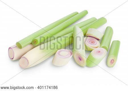 Fresh Lemongrass Isolated On White Background With Clipping Path And Full Depth Of Field