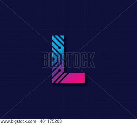 L Alphabet Technology Modern Logo Design Concept