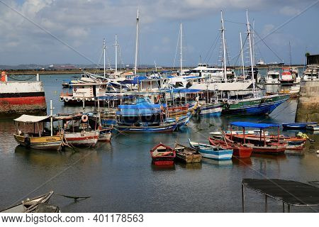 Boats In Salvador Port Area