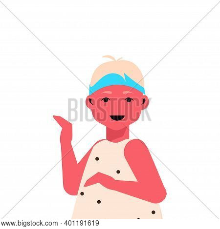 Beautiful Little Girl Cute Child Avatar Chilhood Concept Female Cartoon Character Portrait Vector Il