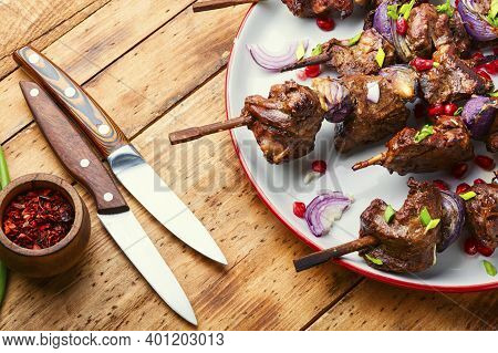 Grilled Liver Barbecue Skewer