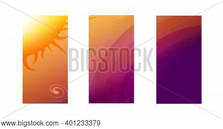 Abstract Backgrounds For Cell Phones.templates For Mobile Applications.bright Blazing Sun In Space I
