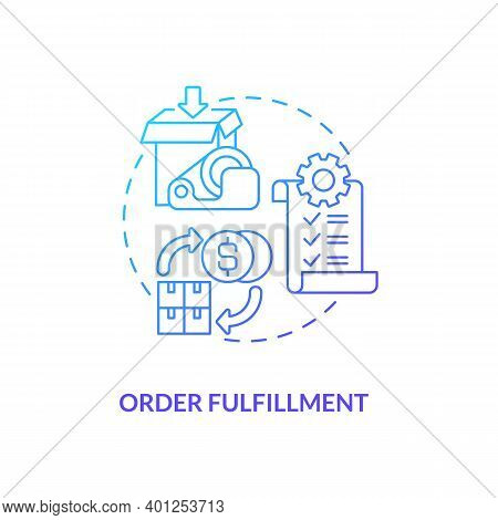 Order Fulfillment Concept Icon. Warehouse Audit Elements. Process And Delivering Orders To Customers
