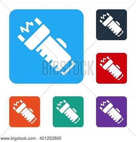 White Police Electric Shocker Icon Isolated On White Background. Shocker For Protection. Taser Is An