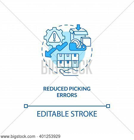 Reduced Picking Errors Concept Icon. Warehouse Management Software Benefits. Track Order Shipment. B