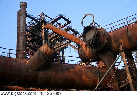 A View From The Rusty, Abandoned Steel City In Vítkovice In Czech Republic The Area Is Used As An In