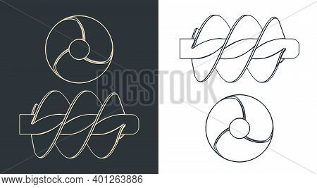 Archimedes Screw Drawings
