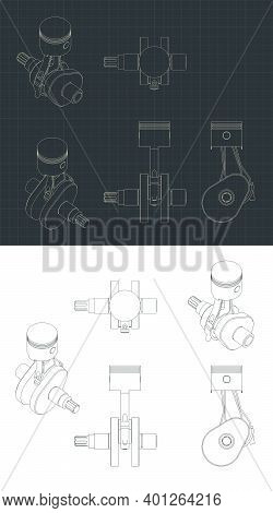 Crank Mechanism And Piston Drawings