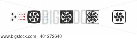 Air Purifier Icons. Concept Icons. Air Recirculation Stay Safe From Virus Covid. Bactericidal Air Re