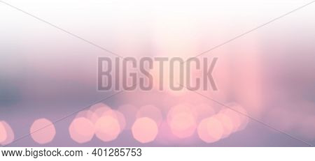 Soft focus brur abstract blinking illumination pink long horizontal background. 