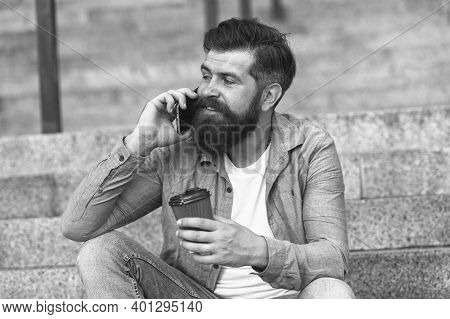 Glad To Hear. Hi Dear. Modern Urban Life. Bearded Man Phone Conversation. Mobile Conversation. Perso