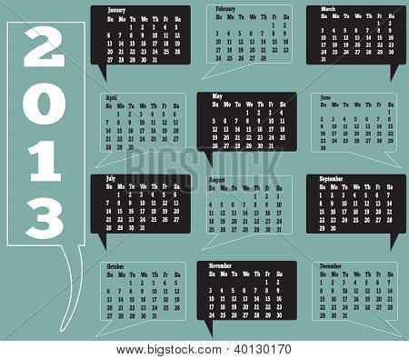 Speech baloon themed calendar