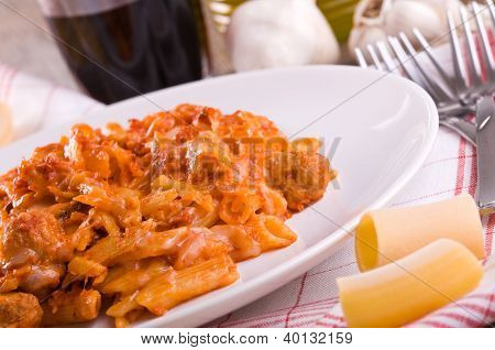 Oven baked pasta.