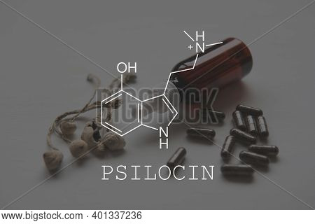 Psilocin Psychedelic Formula. Medical Psilocin On The Health Of Mental Health.