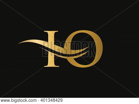 Water Wave Io Logo Vector. Swoosh Letter Io Logo Design For Business And Company Identity.