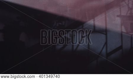 Panoramic Shot Of Shadows On Wall In Natural Light
