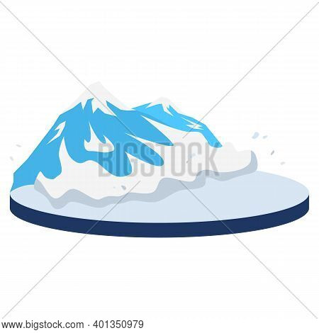 Avalanche In Rural Area Cartoon Vector Illustration. Snow Falling On Mountainside. Snowslide, Snow S