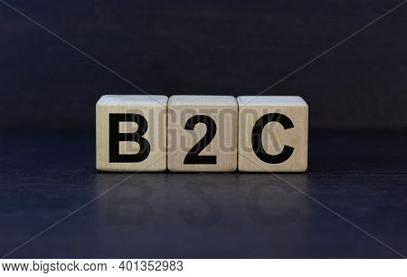 B2c - Business To Customer Symbol. Concept Word 'b2c - Business To Customer' On Cubes On A Beautiful